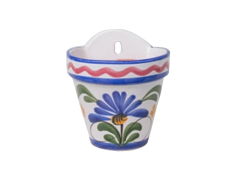 Maceta ceramica flor colgar 17x19 cm