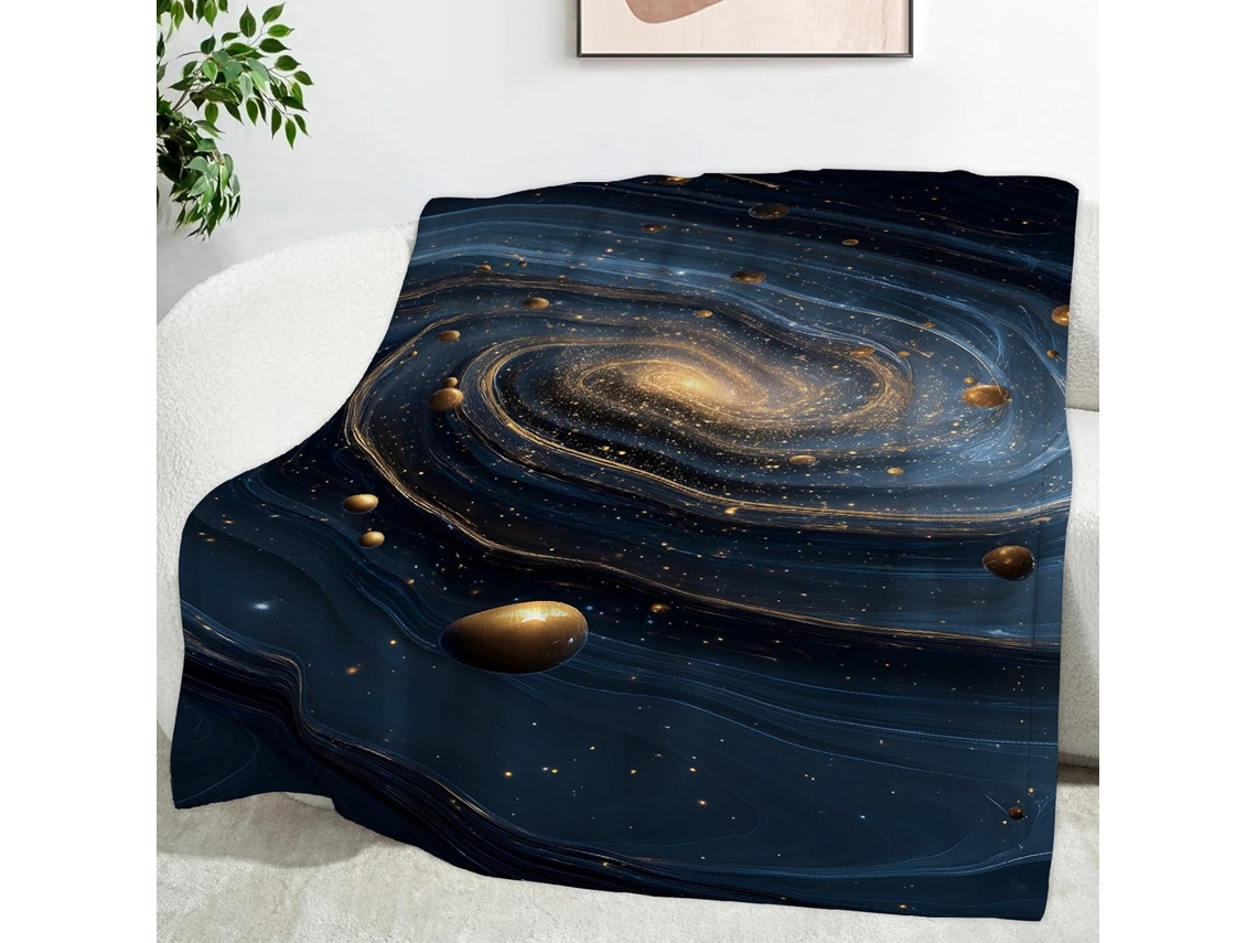 Cobertor Cosmos Galáxia 150x200 Cm de Flanela Multifuncional Macio e Aconchegante para Cama Ideal Escritório C