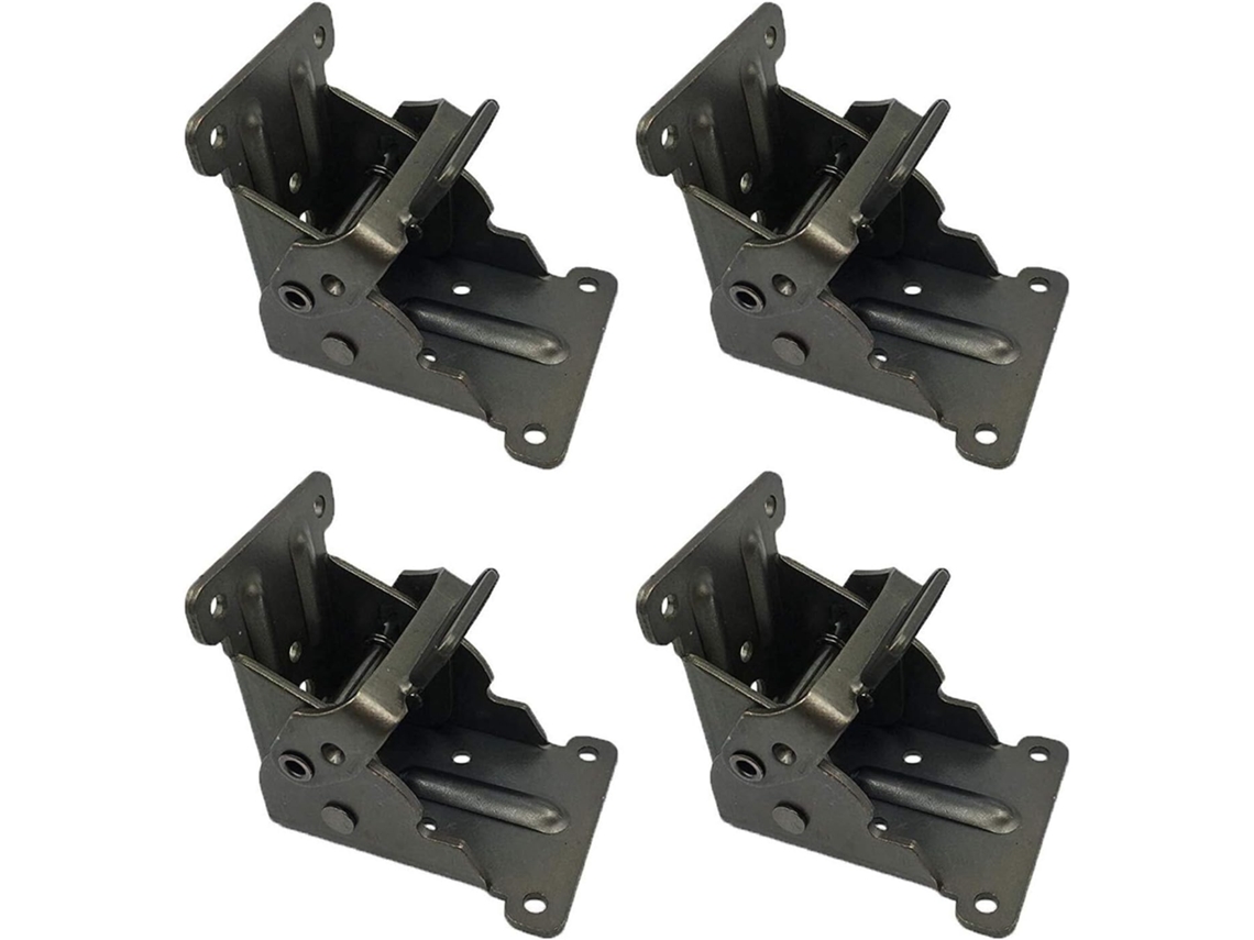 Conjunto De 4 Dobradiças Pretas Com Fechamento Automático, Dobráveis, Para Pés De Sofá, Mesas E Bancadas De Trabalho