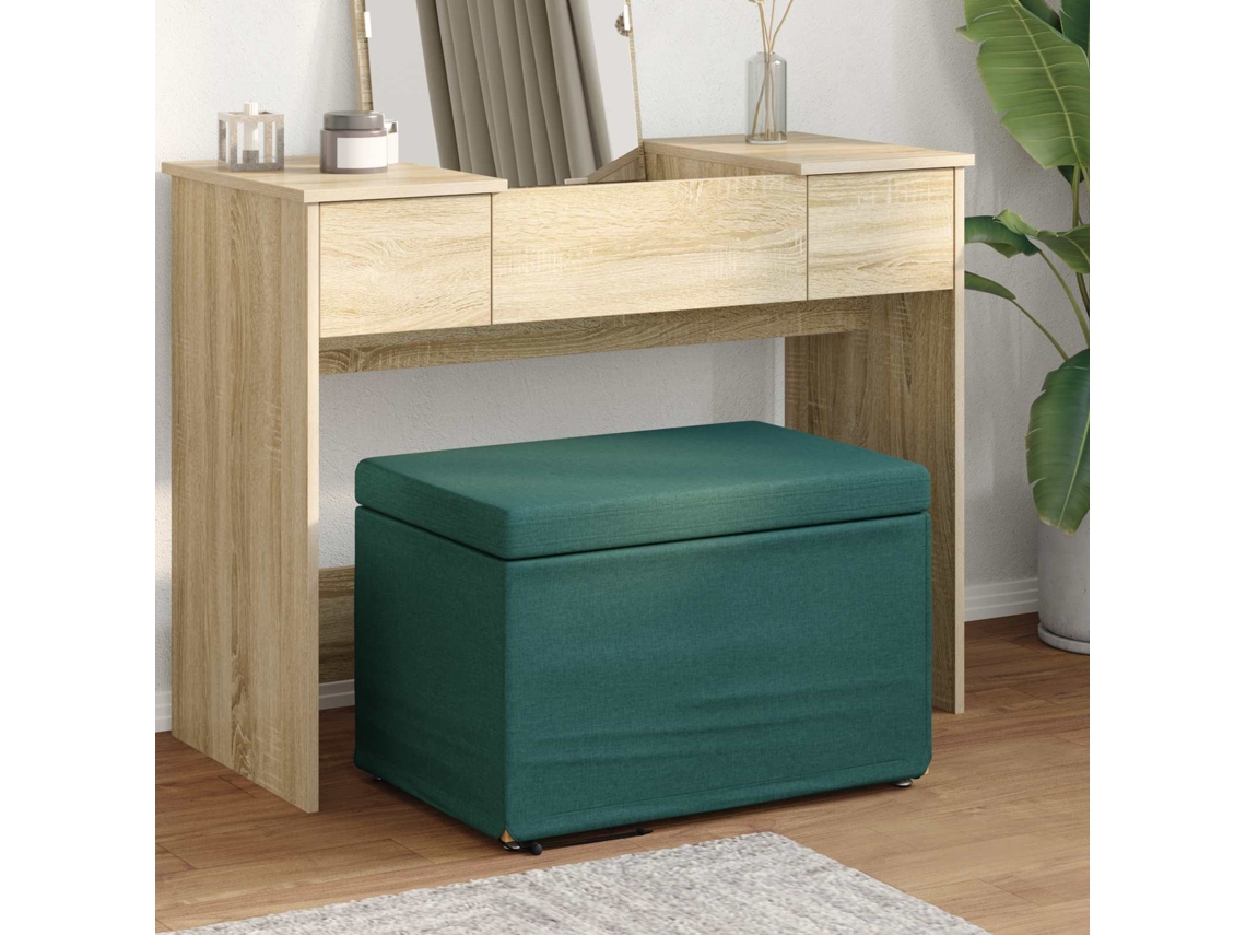 Vidaxl Banqueta Verde Escuro 61 X 41 X 40 Cm