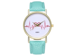 Relógio Feminino de Pulso Analógico Simples com Cinto de Couro Pu Quartzo Zhoulianfa (menta)