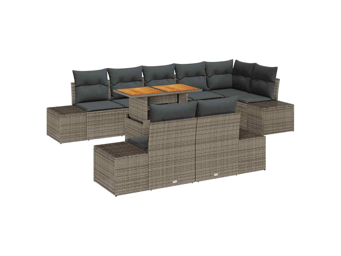 Maison Exclusive - Conjunto De Jantar Para Jardim 9 Pcs Cinza E Marrom