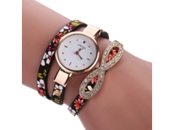 Relógio de Pulso Feminino de Quartzo com Pulseira de Múltiplas Camadas e Strass