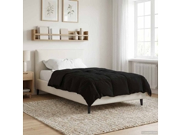 Vidaxl Edredom De Inverno Colchonete Preto 140 X 220 Cm Microfibra