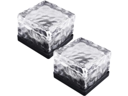 Conjunto De 2 Luminárias Solares De Led Impermeáveis Para Decoração Externa De Terraços E Gramados, Gokoco