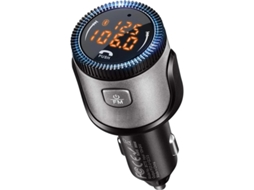 Transmissor Fm Bluetooth 5.1 36w Qc 3.0 Pd 3.0, Viva Voz, Assistente Siri Yizhood (preto)