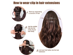 Peças De Extensão De Cabelo Cacheado Clip-in Para Mulheres Peruca