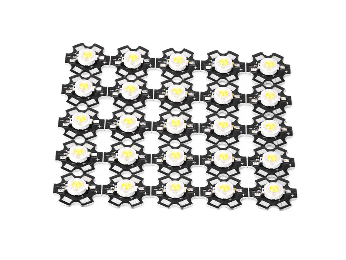25pcs Lâmpada Led Chip Fonte de Luz Branco 30000 35000k Alto Brilho 3w 260 280lm
