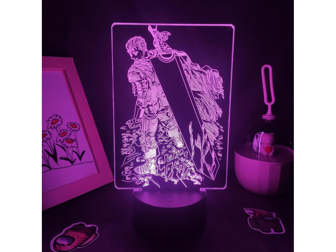 Luminária de Led 3d com a Figura do Guts Berserk, a Mais Recente Criação para Meninos e Meninas BRILVIBERA
