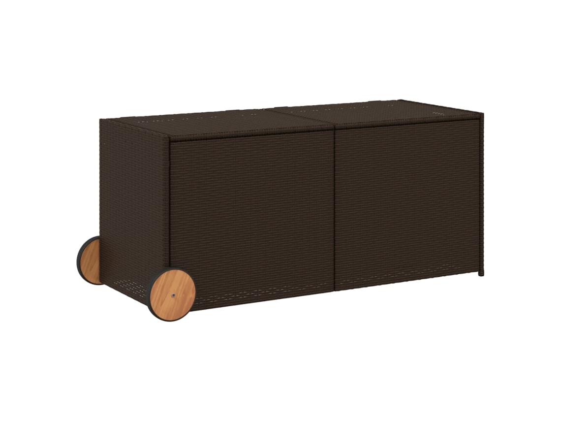 Caixa Arrumação para Jardim com Rodas MAISON EXCLUSIVE Vime Pe Castanho (283l)