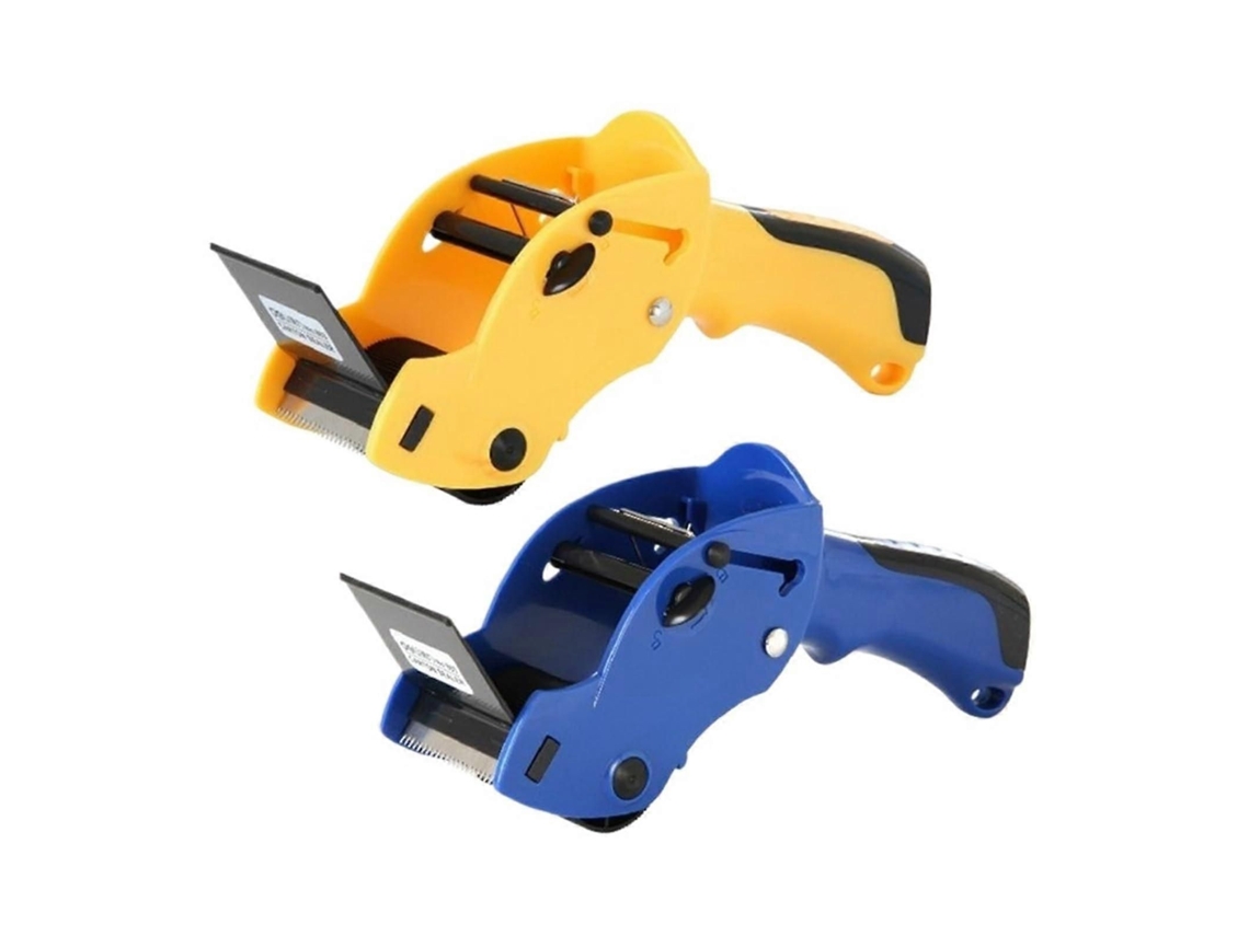 Dispensador De Fita Adesiva Industrial Manual Para Selar Caixas Papelão, 6 Cm Largura, Amarelo.