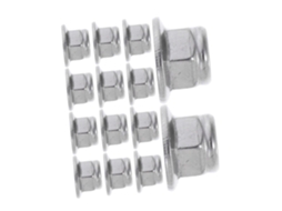 50 Porcas De Flange Autotravantes, Aço Inoxidável, Prateadas