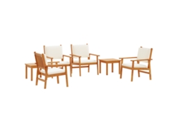 Conjunto 6 Móveis Para Exterior Vidaxl Castanho Madeira De Acácia Maciça (45 X 45 X 38 Cm)
