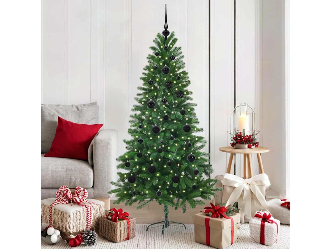 Vidaxl Árvore De Natal Com 150 Leds Com Suporte Verde 150 Cm Pe