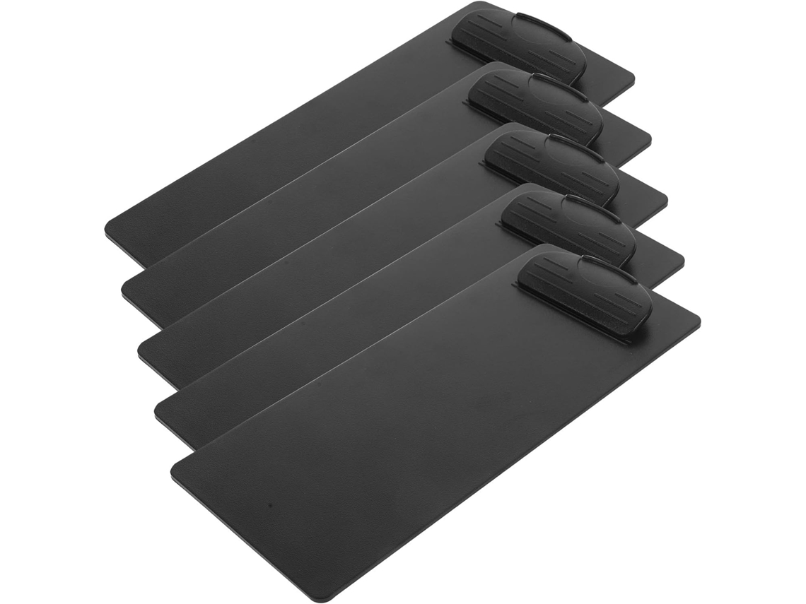 Conjunto de 5 Portáteis Pretas Fomiyes Pranchetas, Prancheta Multifuncional para Documentos e Cardápios, Suporte para Escrita