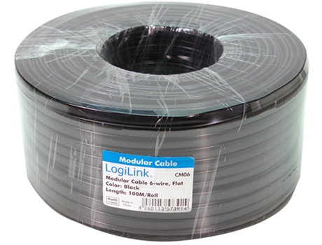 Cabo Telefônico Logilink 100 M 6 Núcleos Plano Branco LOGILINK PROFESSIONAL