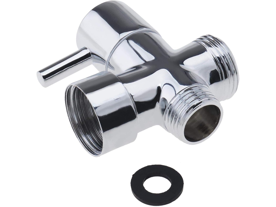 Válvula De Chuveiro Em Latão Cromado Polido Com Adaptador T De 3/4" E 1/2" Bsp Para Banheiro E Cozinha