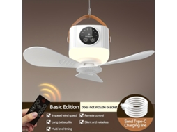 Ventilador Com Lanterna Led Usb Controle Remoto Para Barraca