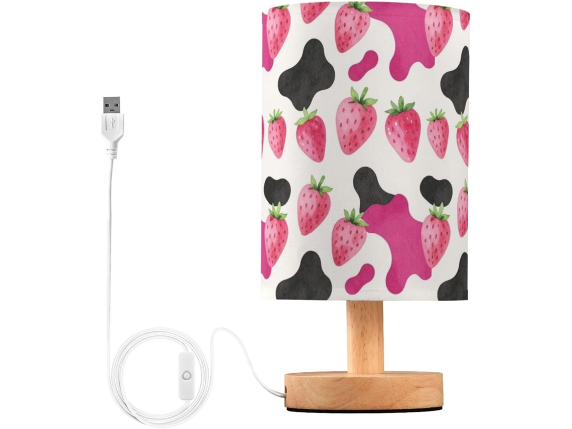 Luminária de mesa Frodotgv com LED e interruptor de botão USB, controle sem fita adesiva, luz quente para sala de estar.