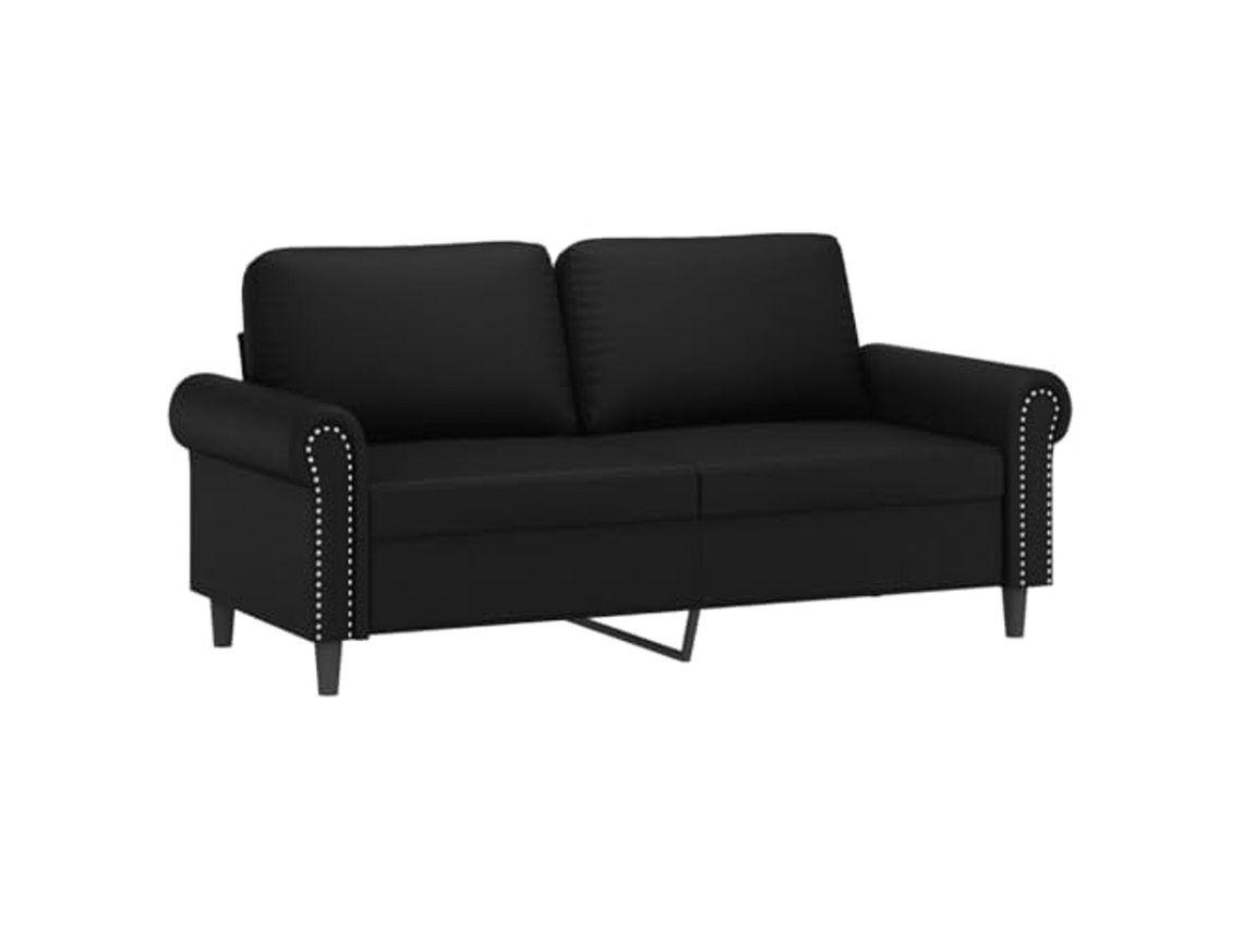 2-seater Sofa, 2-seater Sofas Vidaxl Preto Couro Artificial (n/a)