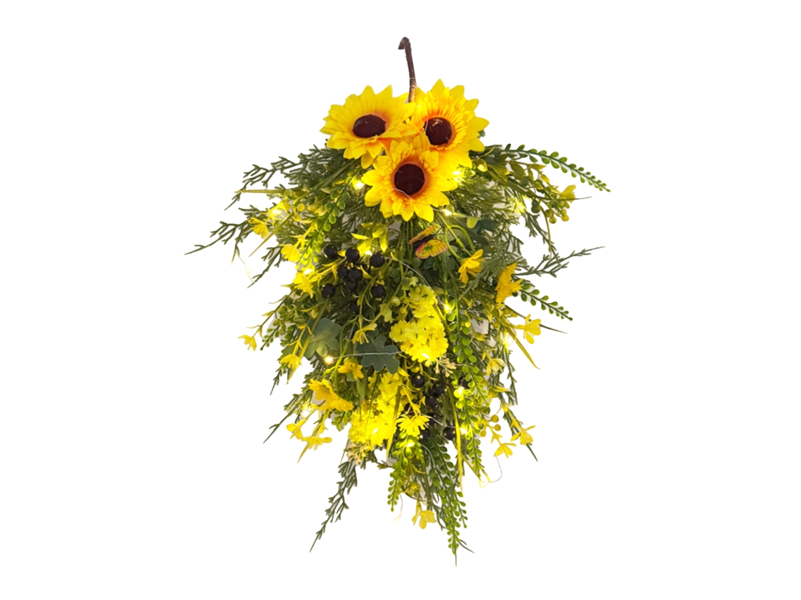 Laxiscreed Girassol De 50cm Com Bateria Aa – Decoração Luminosa De Fácil Instalação
