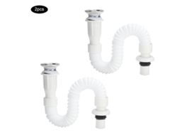 2pcs mangueira de esgoto flexível, inox e PP | S/MARCA