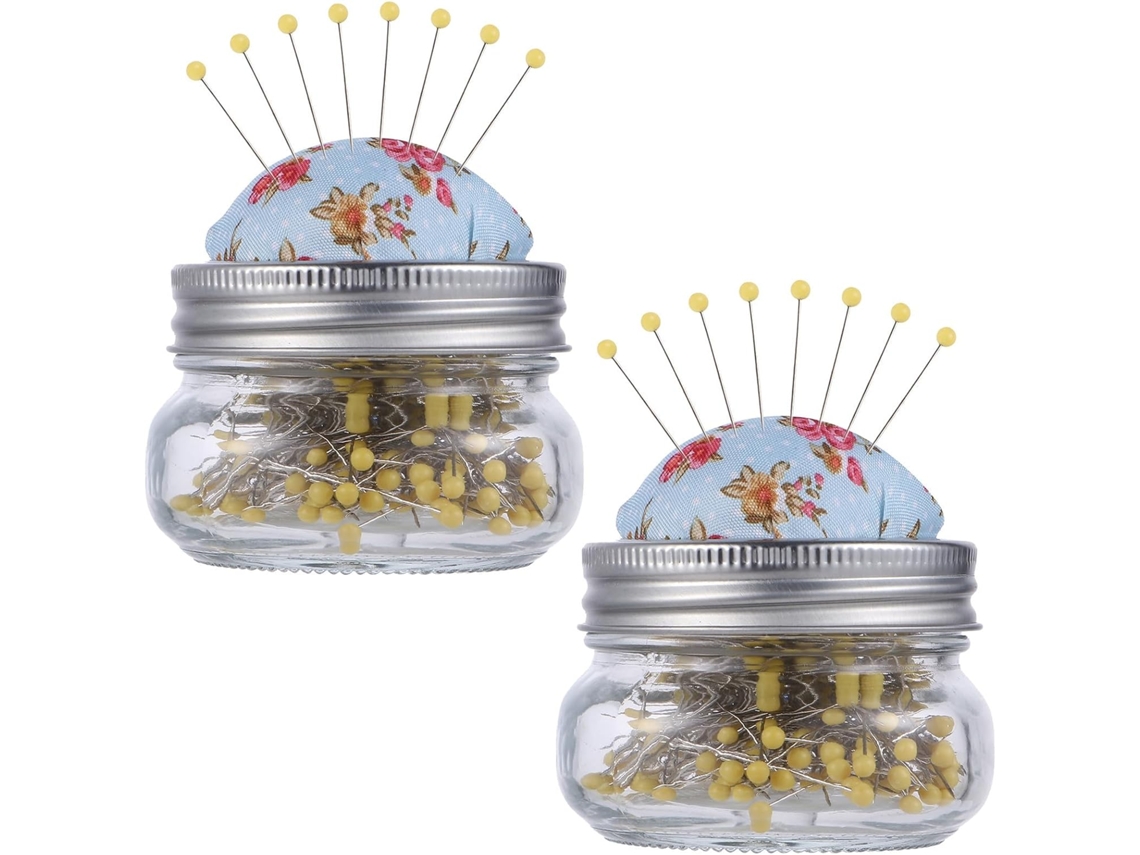 Porta-alfinetes De Costura De Vidro Com Almofada, Conjunto De 2
