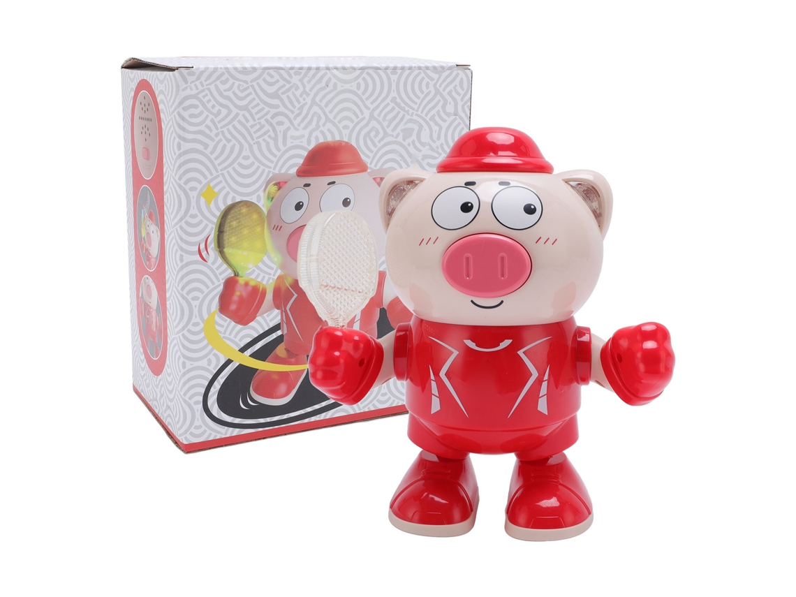 Ats brinquedo Porco Dançarino Musical Bonito para Educação Infantil Andando Cantando Dançando Vermelho