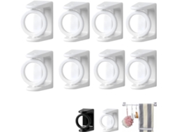 Conjunto De 6 8 12 Anéis Adesivos Universais Com Rotação 360° Para Pendurar, Brancos 8 Peças