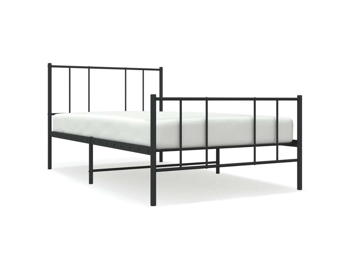 Estrutura de cama VIDAXL Preto Aço (100x190 cm)
