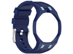 Bracelete de Silicone Para Swatch Royal Pop Coroa Às 12 Horas (lépine Estilo-azul Escuro)