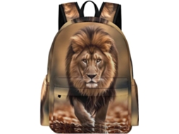 Mochila Escolar Com Estampa Leão Para Meninas (4º Ano), De Meninos Partir De 10 Anos), Leve E Lazer, Uso