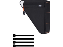 Bolsa para ferramentas de bicicleta, triangular, compacta, com capacidade de 1 litro, para uso em diversos modelos de bicicletas.