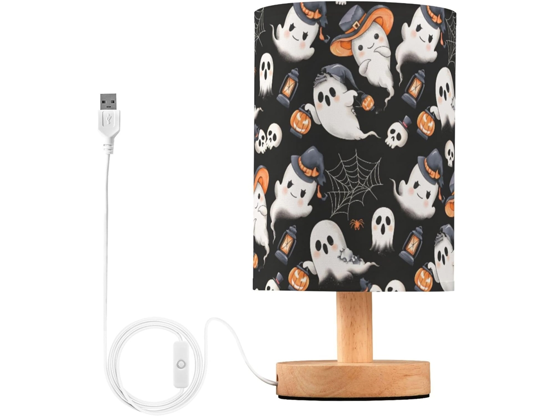 Abajur De Cabeceira Com Fantasmas Fofos E Porta Usb, Sem Necessidade De Lâmpada, Luz Led Quente Para Quarto, Sala De