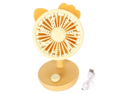 Ventilador De Escritório Pequeno Usb 1200mah Ajustável Velocidade Silencioso Amarelo Escritório Lar