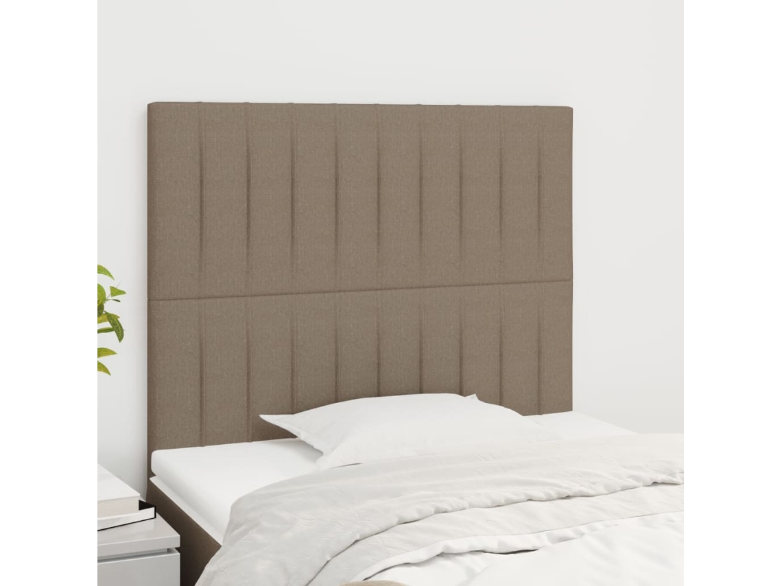 Vidaxl Cabeceira Taupe 90x5x118/128 Cm Tecido