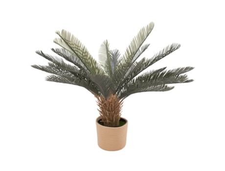 Cycas 85 Planta Tropical Artificial Decorativa Cycas H85 Cm Para Interior E Exterior Com Vaso Bege Frankystar