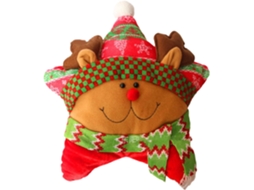Almofada De Natal Papai Noel 38cm 15 Polegadas Para Encosto Banco Carro Com Design Cinco Pontos