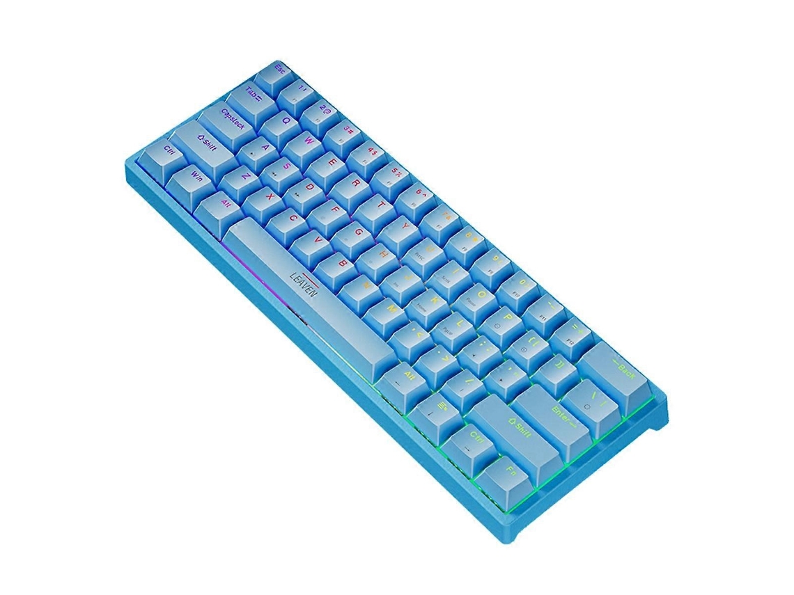 Lurelia Teclado Usb, 61 Teclas, Mecânico, Rgb, Gaming, Hot-swappable, Compacto, Cor Vermelha