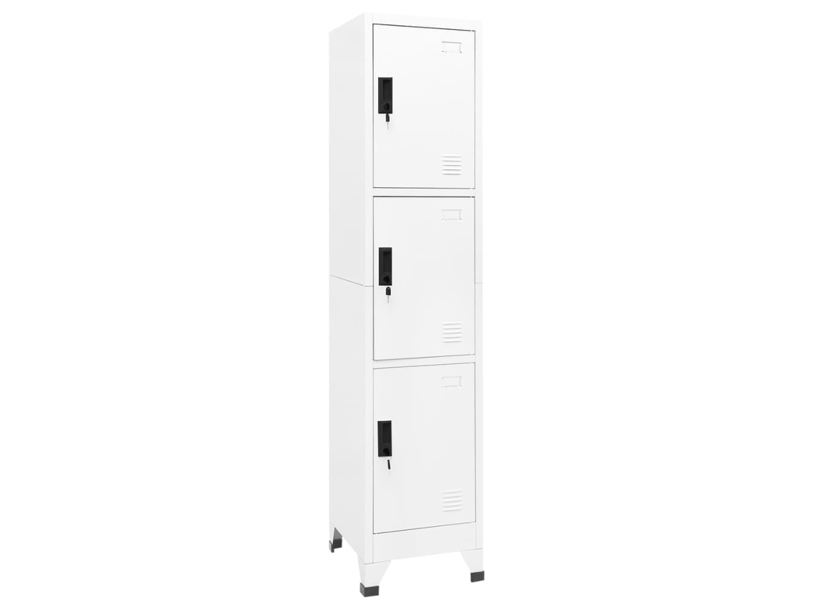 Locker Cabinet, Locker Cabinets Vidaxl Branco Aço (n/a)