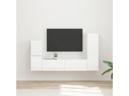 Vidaxl Conjunto De Móvel De Tv 4 Pcs Branco Brilhante