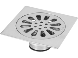Ralo de Piso Quadrado em Aço Inoxidável Espesso, Inodoro. AQUAFORGE