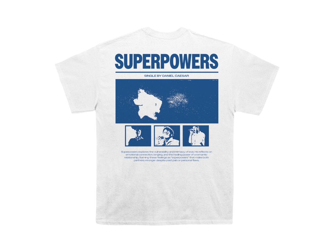 Daniel Caesar Superpowers Poster White Graphic Unisex T-shirt Rockinstone Size:m