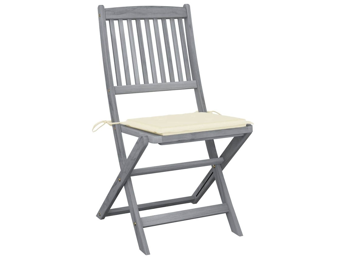 Maison Exclusive - Cadeiras Exterior Dobráveis C/ Almofadões 4 Pcs Acácia Maciça