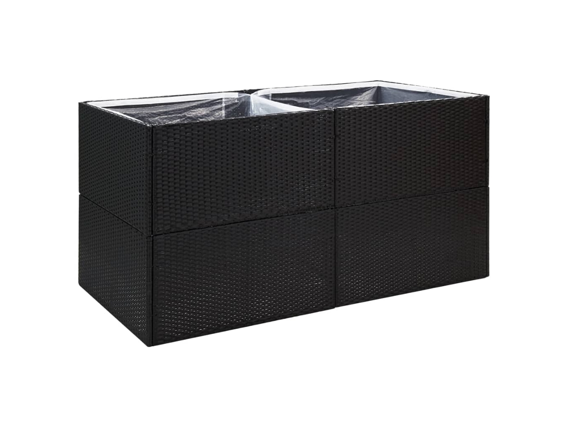 Garden Planter, Garden Planters Vidaxl Preto Rattan / Vime (157 X 80 X 80 Cm)