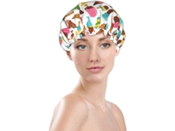 Touca De Banho Feminina, Reutilizável, Impermeável, Dupla Camada, Com Elástico, Ideal Para Cabelos Longos, Sorvetes E
