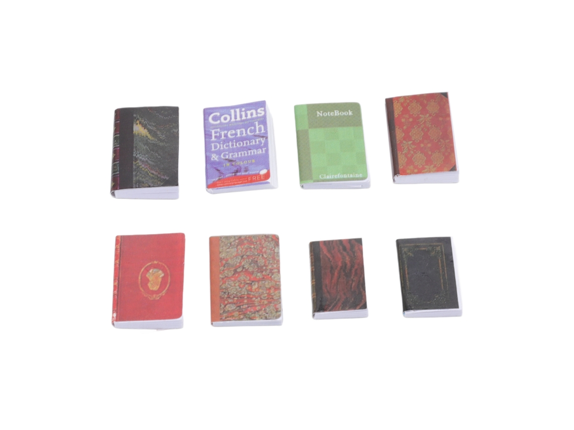 Primerox mini Livros para Casinha de Bonecas em Papel Diferentes Cores Decoração Acessórios 8 Peças