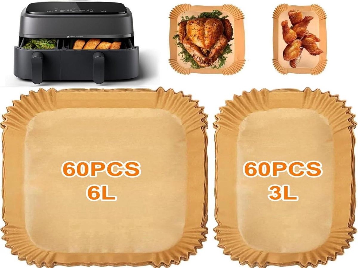 Lurelia Papel Para Air Fryer, 120 Unidades, 6l, 3l