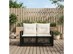 Vidaxl Sofá De Jardim 2-número De Lugares Preto Vime Pe