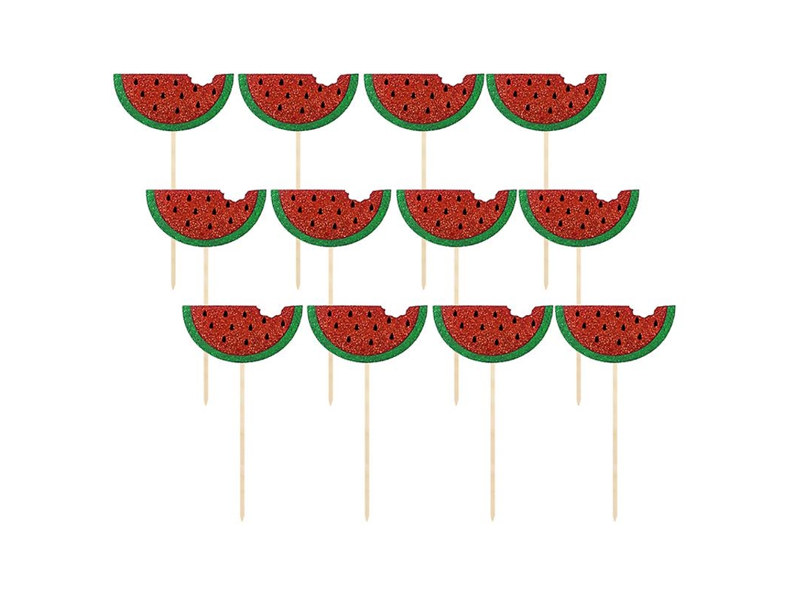 12pcs Topper De Bolo De Melancia Allinless